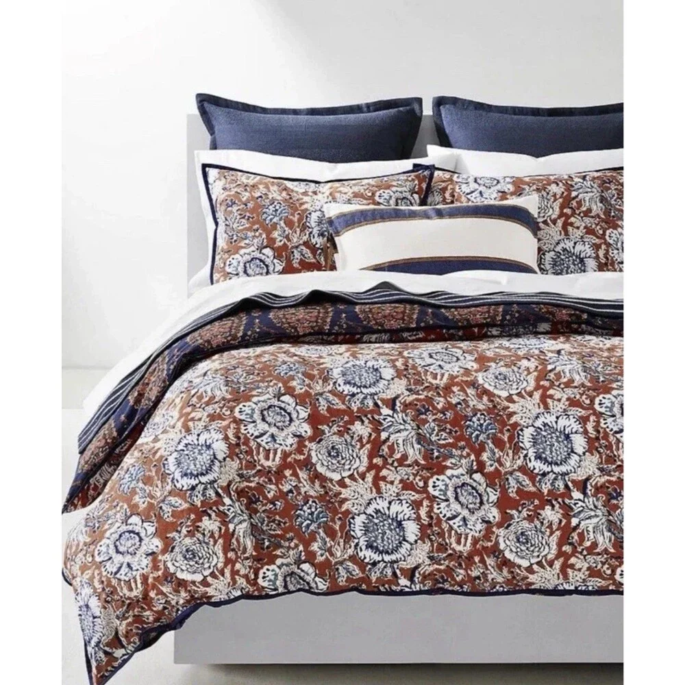 KING duvet cover Lauren Ralph Lauren Home Tessa Floral Red Blue Preppy Americana